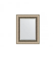 Зеркало настенное с фацетом EVOFORM в багетной раме состаренное серебро с плетением, 43х53 см, BY 1354