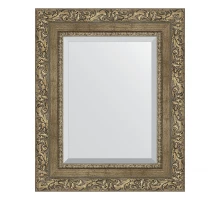 Зеркало настенное с фацетом EVOFORM в багетной раме виньетка античная латунь, 45х55 см, BY 3359