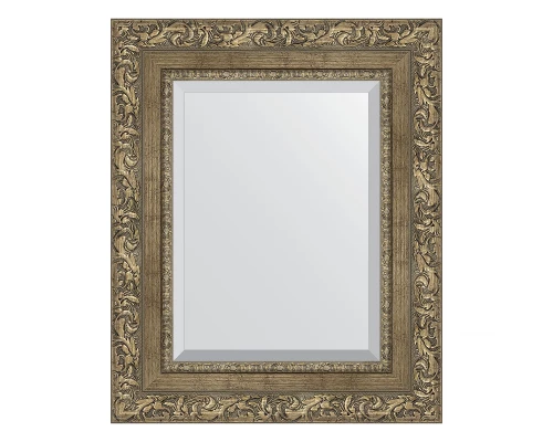 Зеркало настенное с фацетом EVOFORM в багетной раме виньетка античная латунь, 45х55 см, BY 3359