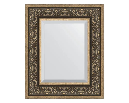 Зеркало настенное с фацетом EVOFORM в багетной раме вензель серебряный, 49х59 см, BY 3371