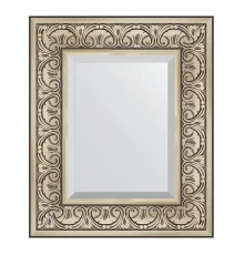 Зеркало настенное с фацетом EVOFORM в багетной раме барокко серебро, 50х60 см, BY 3372