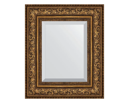 Зеркало настенное с фацетом EVOFORM в багетной раме виньетка состаренная бронза, 50х60 см, BY 3375