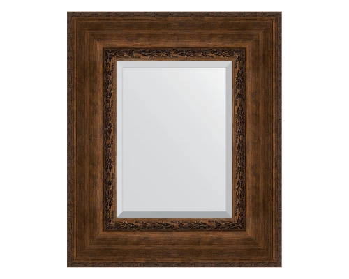 Зеркало настенное с фацетом EVOFORM в багетной раме состаренная бронза с орнаментом, 52х62 см, BY 3377