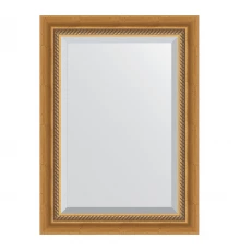 Зеркало настенное с фацетом EVOFORM в багетной раме состаренное золото с плетением, 53х73 см, BY 3379