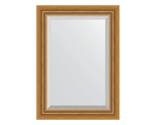 Зеркало настенное с фацетом EVOFORM в багетной раме состаренное золото с плетением, 53х73 см, BY 3379