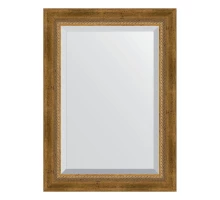 Зеркало настенное с фацетом EVOFORM в багетной раме состаренная бронза с плетением, 53х73 см, BY 3380