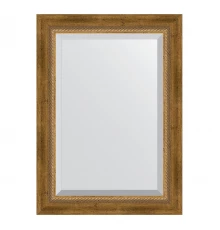 Зеркало настенное с фацетом EVOFORM в багетной раме состаренная бронза с плетением, 53х73 см, BY 3380