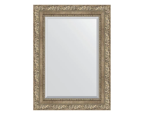 Зеркало настенное с фацетом EVOFORM в багетной раме виньетка античное серебро, 55х75 см, BY 3383