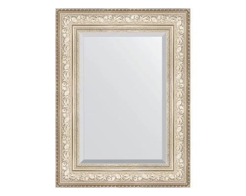 Зеркало настенное с фацетом EVOFORM в багетной раме виньетка серебро, 60х80 см, BY 3400