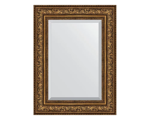 Зеркало настенное с фацетом EVOFORM в багетной раме виньетка состаренная бронза, 60х80 см, BY 3401