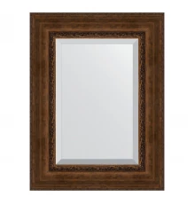 Зеркало настенное с фацетом EVOFORM в багетной раме состаренная бронза с орнаментом, 62х82 см, BY 3403