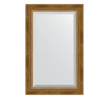 Зеркало настенное с фацетом EVOFORM в багетной раме состаренная бронза с плетением, 53х83 см, BY 3406