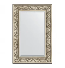 Зеркало настенное с фацетом EVOFORM в багетной раме барокко серебро, 60х90 см, BY 3424