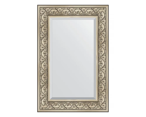Зеркало настенное с фацетом EVOFORM в багетной раме барокко серебро, 60х90 см, BY 3424
