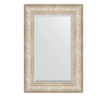 Зеркало настенное с фацетом EVOFORM в багетной раме виньетка серебро, 60х90 см, BY 3426