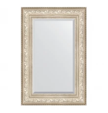 Зеркало настенное с фацетом EVOFORM в багетной раме виньетка серебро, 60х90 см, BY 3426