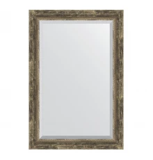 Зеркало настенное с фацетом EVOFORM в багетной раме старое дерево с плетением, 63х93 см, BY 3434
