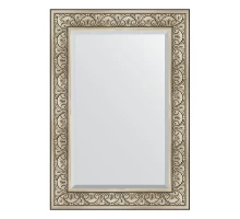 Зеркало настенное с фацетом EVOFORM в багетной раме барокко серебро, 70х100 см, BY 3450