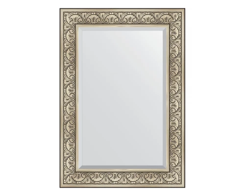 Зеркало настенное с фацетом EVOFORM в багетной раме барокко серебро, 70х100 см, BY 3450