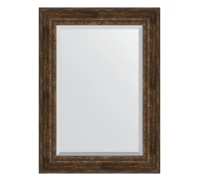 Зеркало настенное с фацетом EVOFORM в багетной раме состаренное дерево с орнаментом, 82х112 см, BY 3482