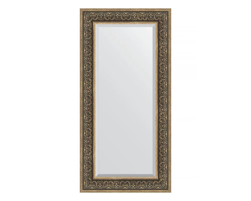 Зеркало настенное с фацетом EVOFORM в багетной раме вензель серебряный, 59х119 см, BY 3501
