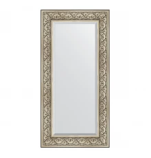 Зеркало настенное с фацетом EVOFORM в багетной раме барокко серебро, 60х120 см, BY 3502