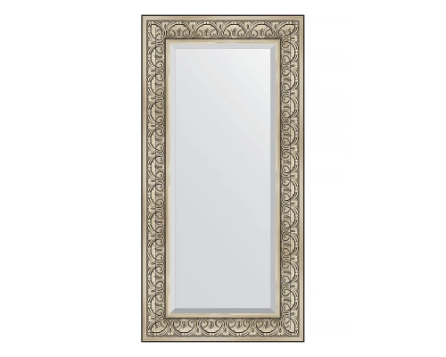 Зеркало настенное с фацетом EVOFORM в багетной раме барокко серебро, 60х120 см, BY 3502