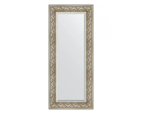 Зеркало настенное с фацетом EVOFORM в багетной раме барокко серебро, 60х140 см, BY 3528