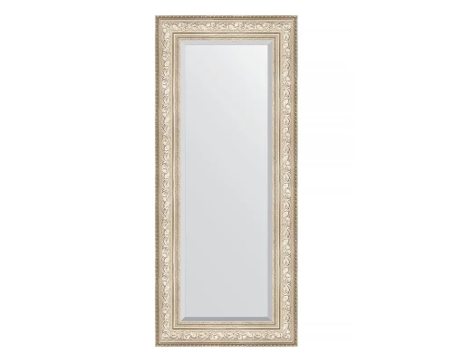 Зеркало настенное с фацетом EVOFORM в багетной раме виньетка серебро, 60х140 см, BY 3530