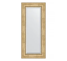 Зеркало настенное с фацетом EVOFORM в багетной раме состаренное серебро с орнаментом, 62х142 см, BY 3532