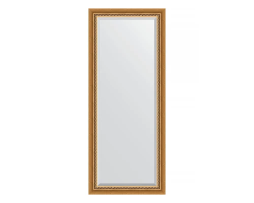 Зеркало настенное с фацетом EVOFORM в багетной раме состаренное золото, с плетением, 63х153 см, BY 3561