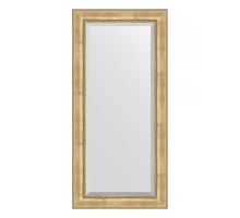 Зеркало настенное с фацетом EVOFORM в багетной раме состаренное серебро с орнаментом, 82х172 см, BY 3610