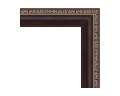 Зеркало настенное EVOFORM в багетной раме махагон с орнаментом, 63х113 см, BY 3645