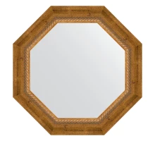 Зеркало настенное Octagon EVOFORM в багетной раме состаренная бронза с плетением, 53х53 см, BY 3673