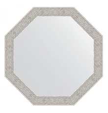Зеркало настенное Octagon EVOFORM в багетной раме волна алюминий, 48,2х48,2 см, BY 3682