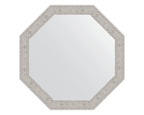 Зеркало настенное Octagon EVOFORM в багетной раме волна алюминий, 48,2х48,2 см, BY 3682