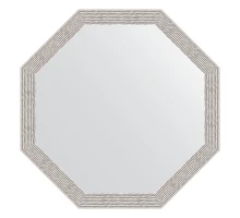 Зеркало настенное Octagon EVOFORM в багетной раме волна алюминий, 58,2х58,2 см, BY 3683