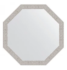 Зеркало настенное Octagon EVOFORM в багетной раме волна алюминий, 58,2х58,2 см, BY 3683