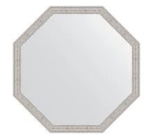 Зеркало настенное Octagon EVOFORM в багетной раме волна алюминий, 68,2х68,2 см, BY 3684