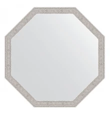 Зеркало настенное Octagon EVOFORM в багетной раме волна алюминий, 68,2х68,2 см, BY 3684