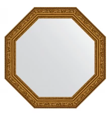 Зеркало настенное Octagon EVOFORM в багетной раме виньетка состаренное золото, 50,4х50,4 см, BY 3688