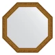 Зеркало настенное Octagon EVOFORM в багетной раме виньетка состаренное золото, 60,4х60,4 см, BY 3689
