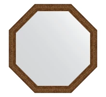 Зеркало настенное Octagon EVOFORM в багетной раме виньетка состаренная бронза, 70,4х70,4 см, BY 3696