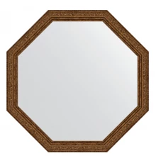 Зеркало настенное Octagon EVOFORM в багетной раме виньетка состаренная бронза, 70,4х70,4 см, BY 3696