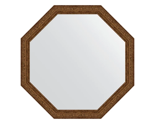 Зеркало настенное Octagon EVOFORM в багетной раме виньетка состаренная бронза, 70,4х70,4 см, BY 3696