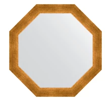 Зеркало настенное Octagon EVOFORM в багетной раме травленое золото, 60,4х60,4 см, BY 3701