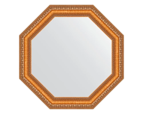 Зеркало настенное Octagon EVOFORM в багетной раме золотые бусы на бронзе, 51,6х51,6 см, BY 3706