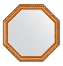 Зеркало настенное Octagon EVOFORM в багетной раме золотые бусы на бронзе, 61,6х61,6 см, BY 3707