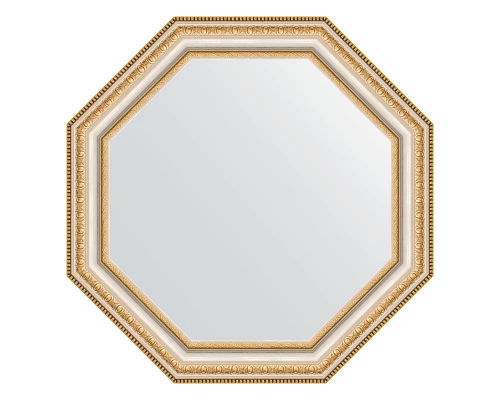 Зеркало настенное Octagon EVOFORM в багетной раме золотые бусы на серебре, 51,6х51,6 см, BY 3709