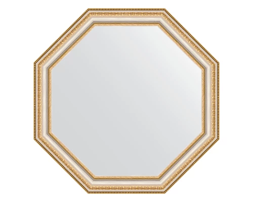 Зеркало настенное Octagon EVOFORM в багетной раме золотые бусы на серебре, 61,6х61,6 см, BY 3710